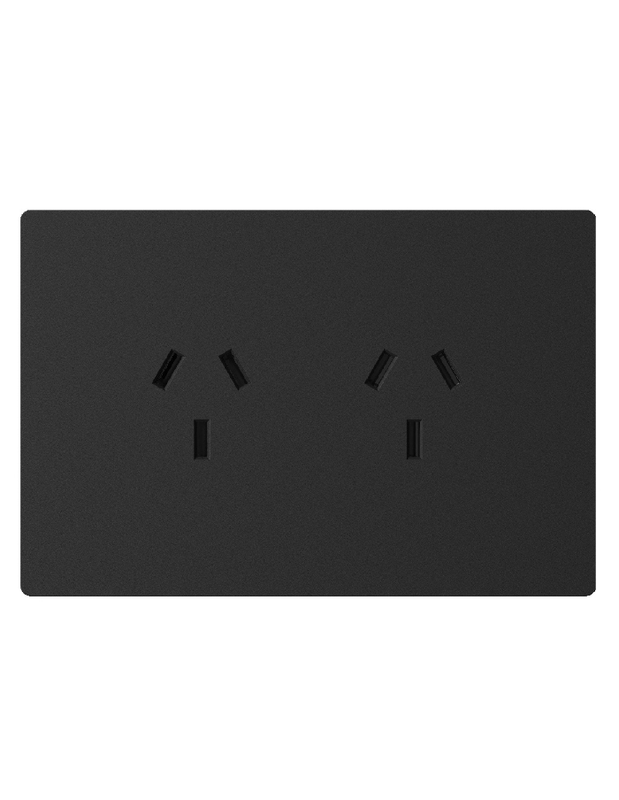 Llave toma doble Macroled Milan negro